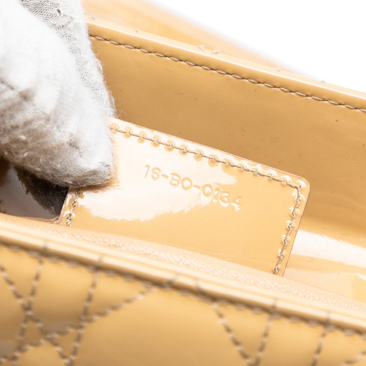 Dior Medium Patent Cannage Lady Dior Bruin