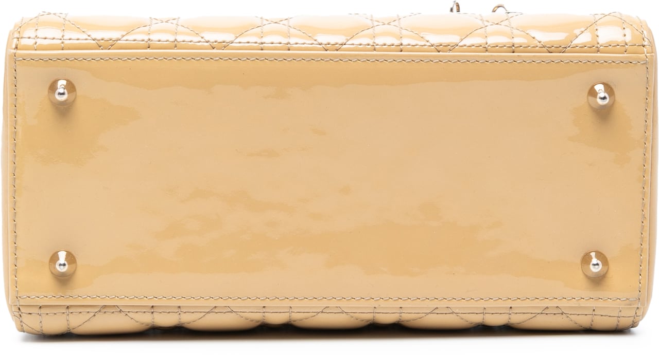 Dior Medium Patent Cannage Lady Dior Bruin
