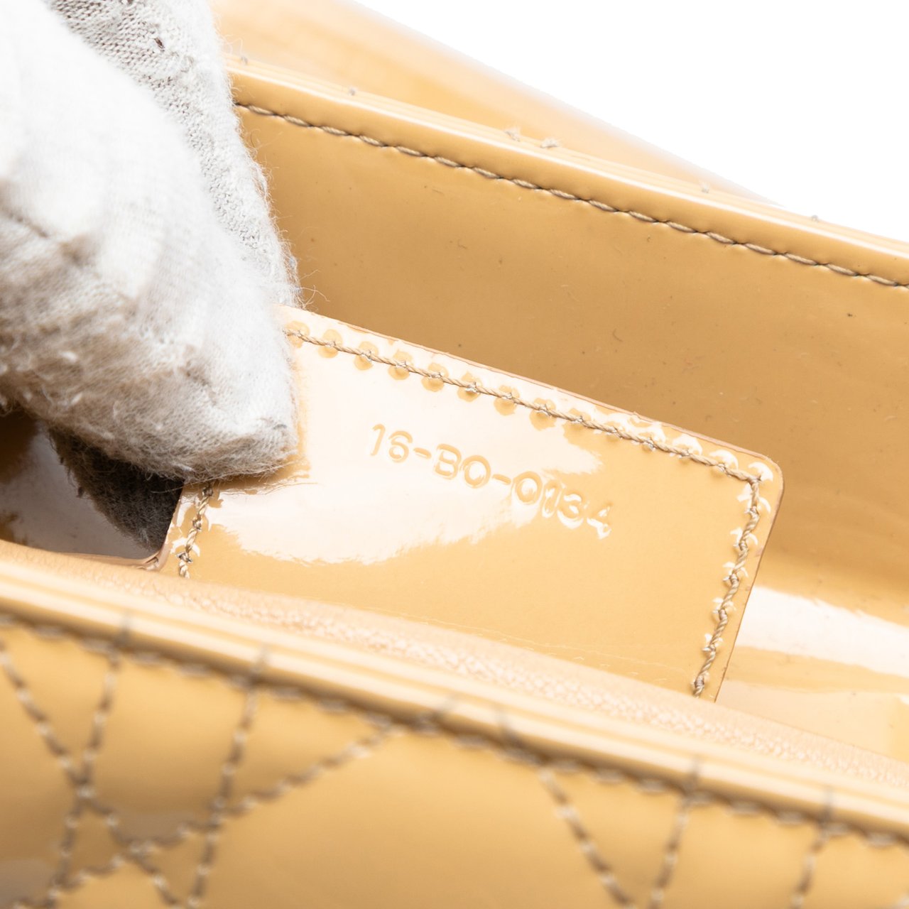 Dior Medium Patent Cannage Lady Dior Bruin