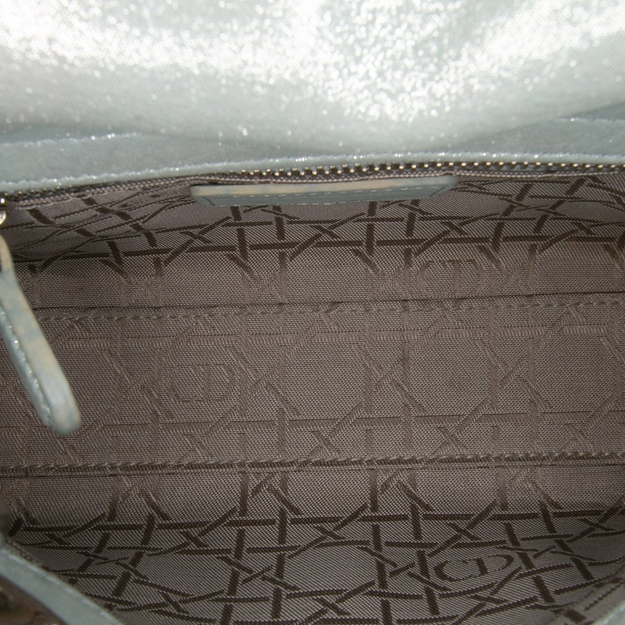 Dior Mini Iridescent Lambskin Cannage Lady Dior Groen