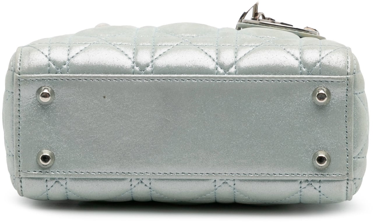 Dior Mini Iridescent Lambskin Cannage Lady Dior Groen