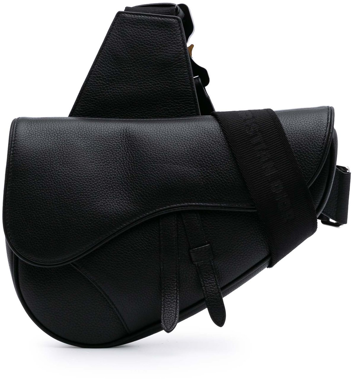 Dior Grained Calfskin Saddle Bag Zwart