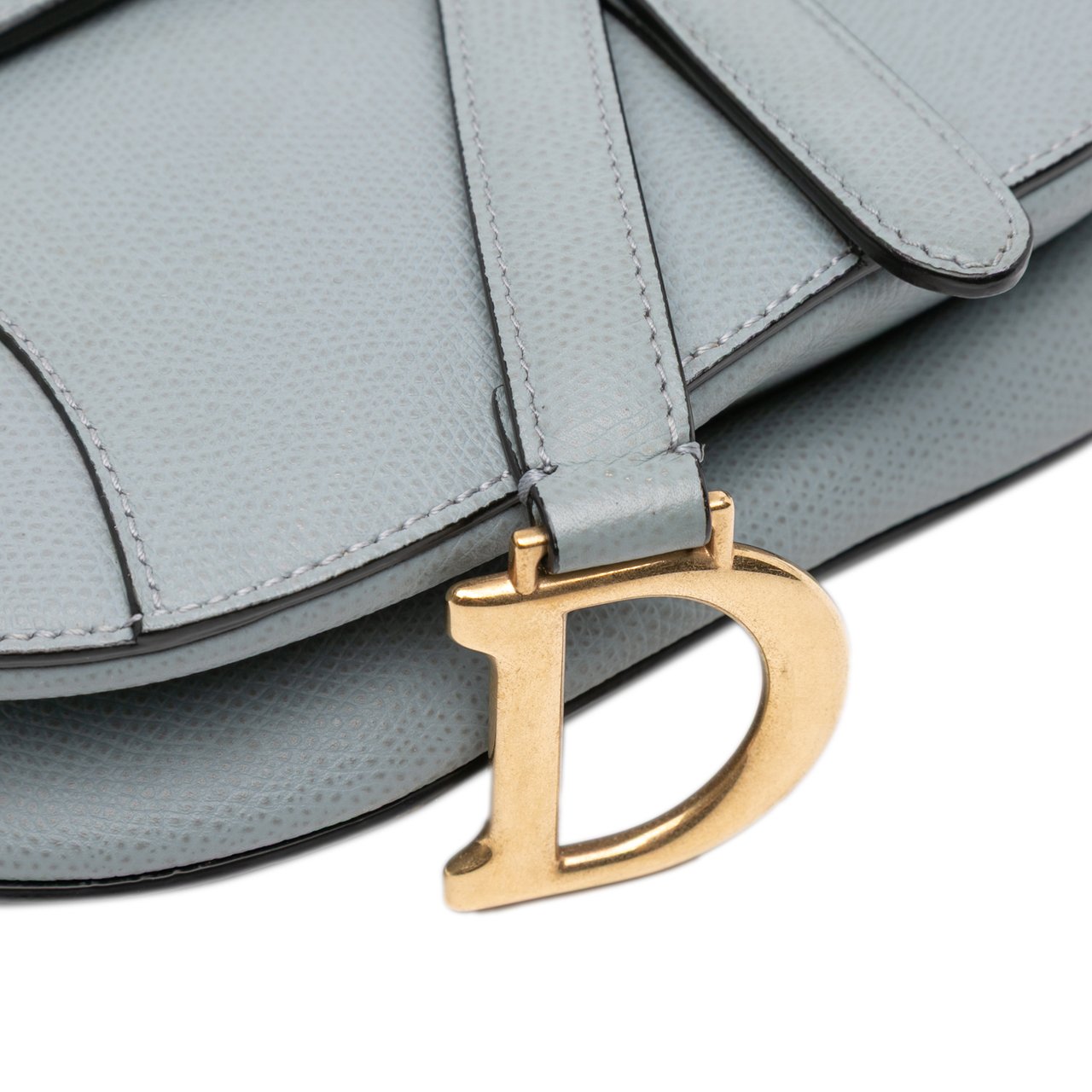 Dior Mini Grained Calfskin Saddle Bag Blauw