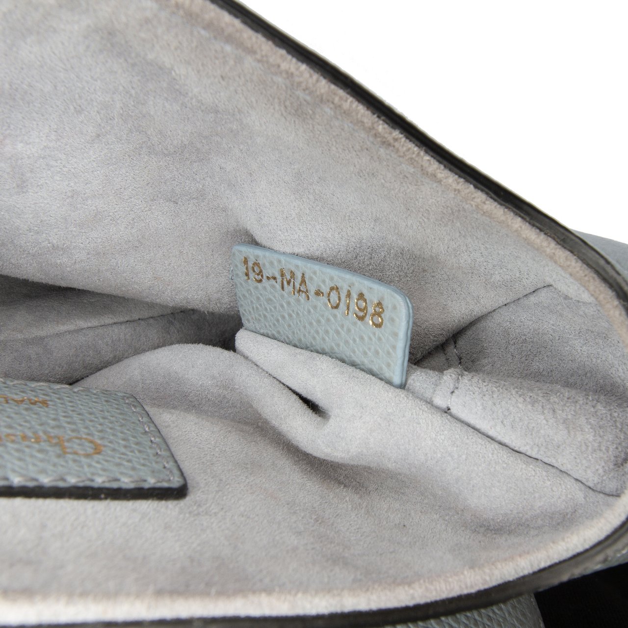Dior Mini Grained Calfskin Saddle Bag Blauw