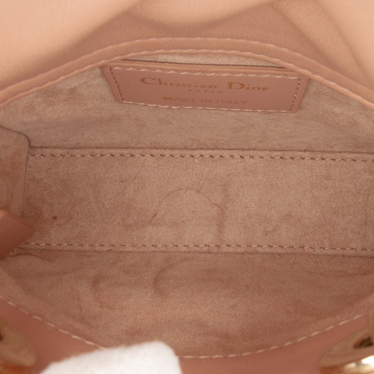 Dior Micro Lambskin Cannage Lady Dior Bruin