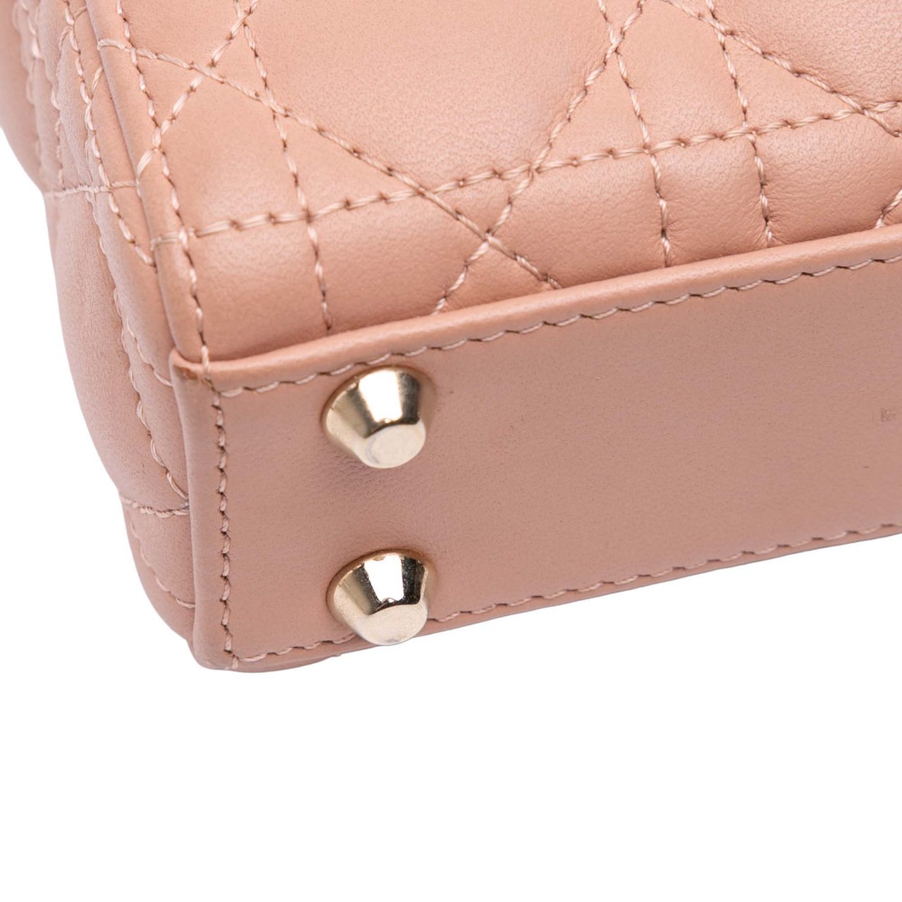 Dior Micro Lambskin Cannage Lady Dior Bruin
