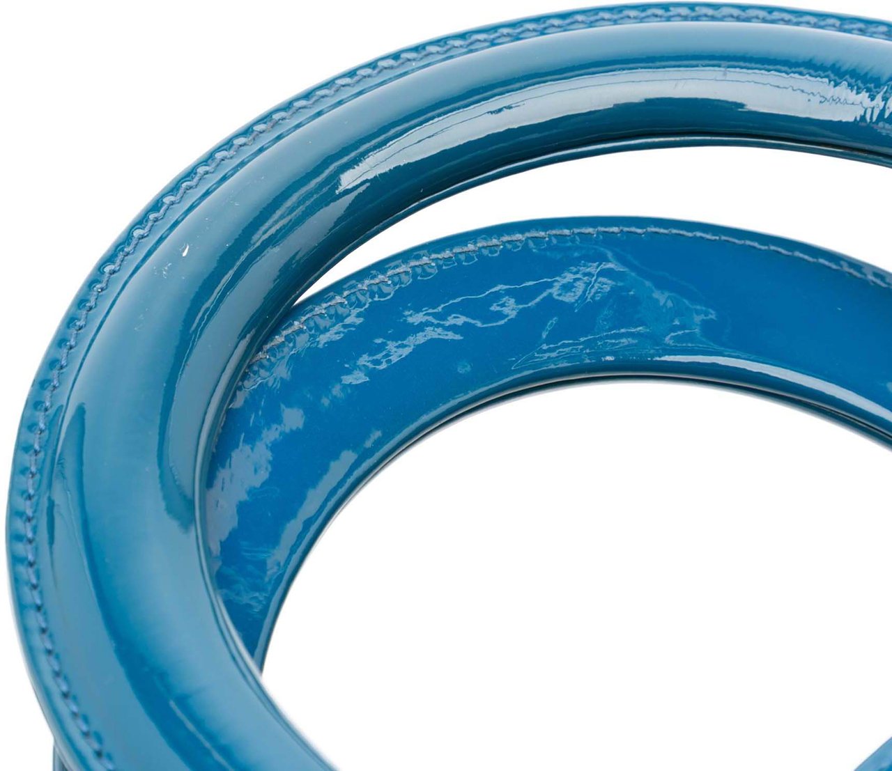 Dior Large Patent Cannage Lady Dior Blauw