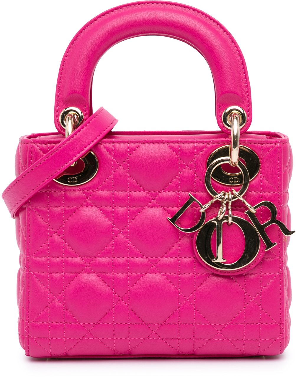 Dior Mini Lambskin Cannage Lady Dior Roze
