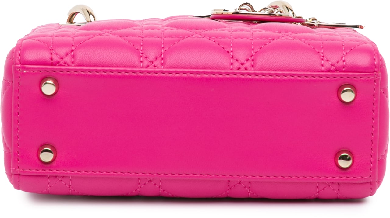 Dior Mini Lambskin Cannage Lady Dior Roze