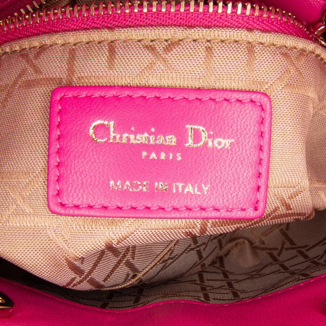 Dior Mini Lambskin Cannage Lady Dior Roze