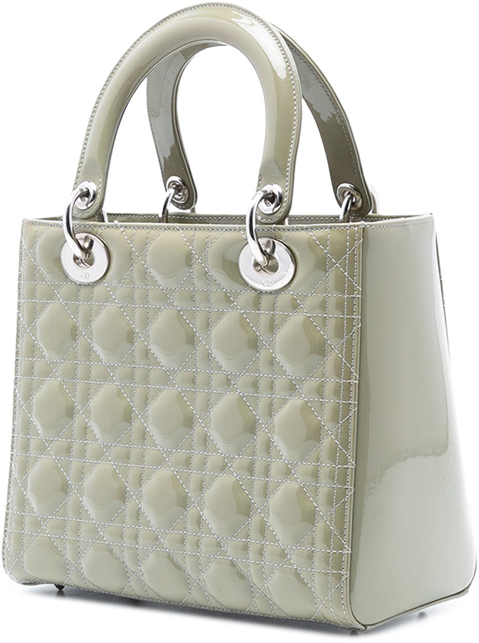 Dior Medium Patent Cannage Lady Dior Groen