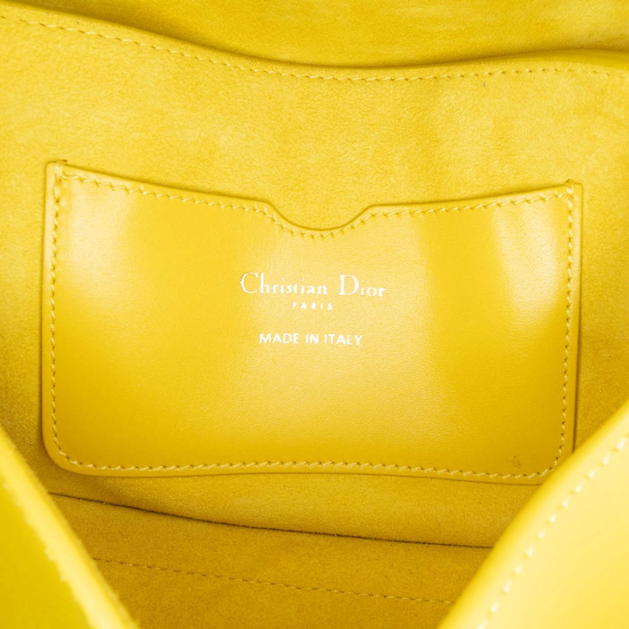 Dior Calfskin Bobby East West Crossbody Geel