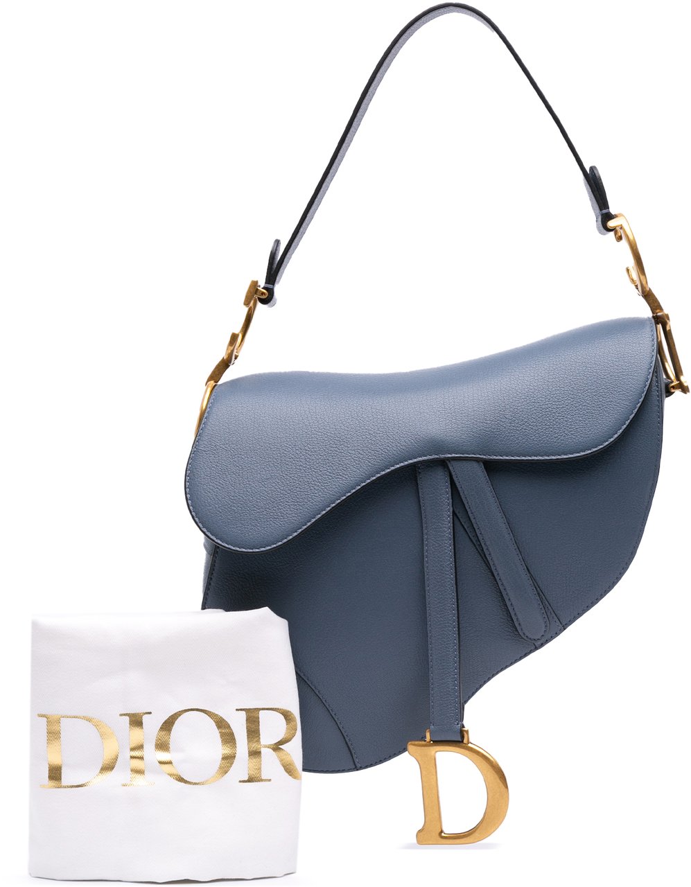 Dior Goatskin Saddle Bag Blauw