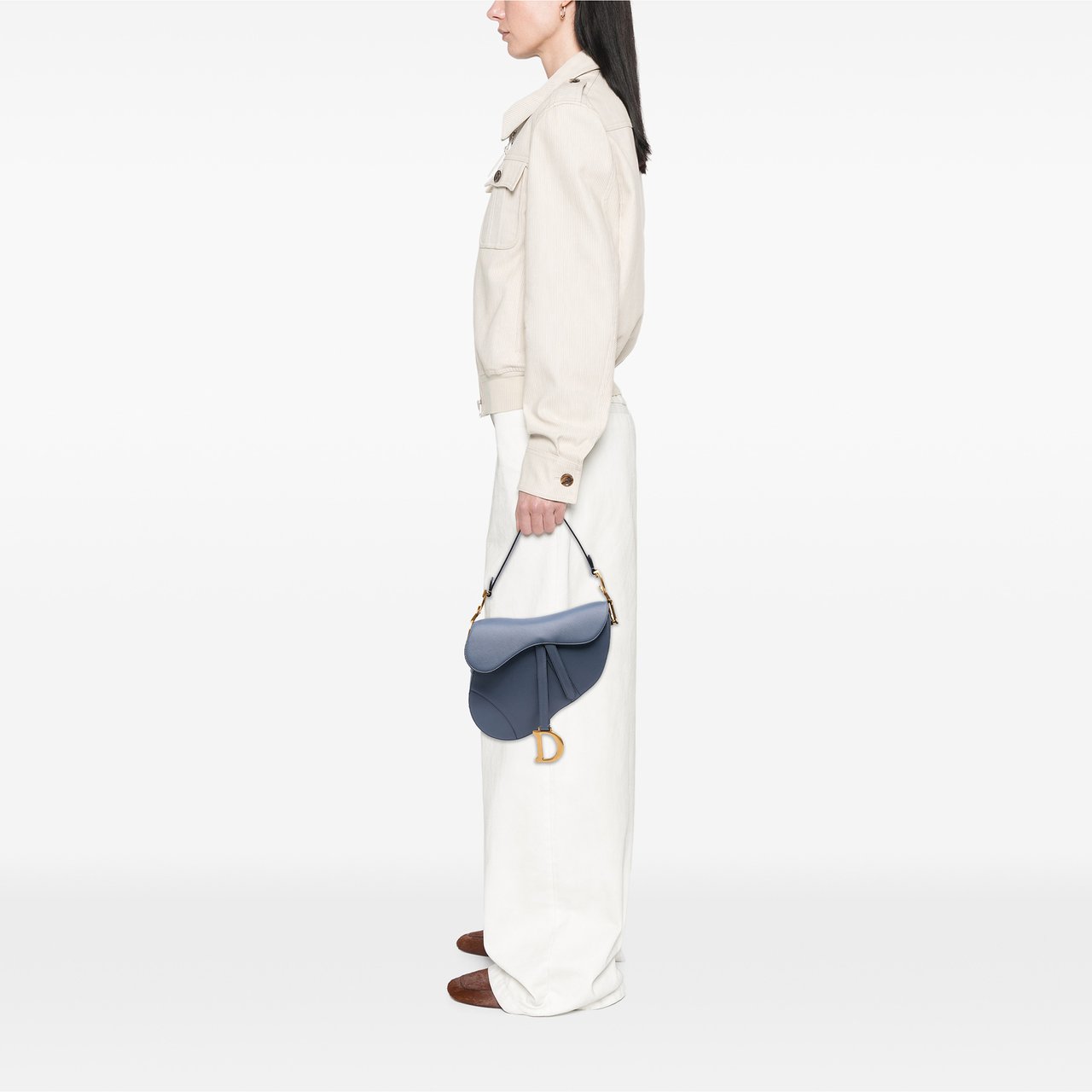 Dior Goatskin Saddle Bag Blauw