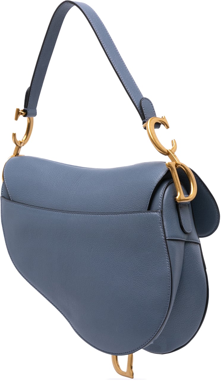 Dior Goatskin Saddle Bag Blauw