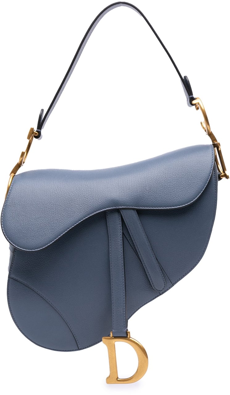 Dior Goatskin Saddle Bag Blauw