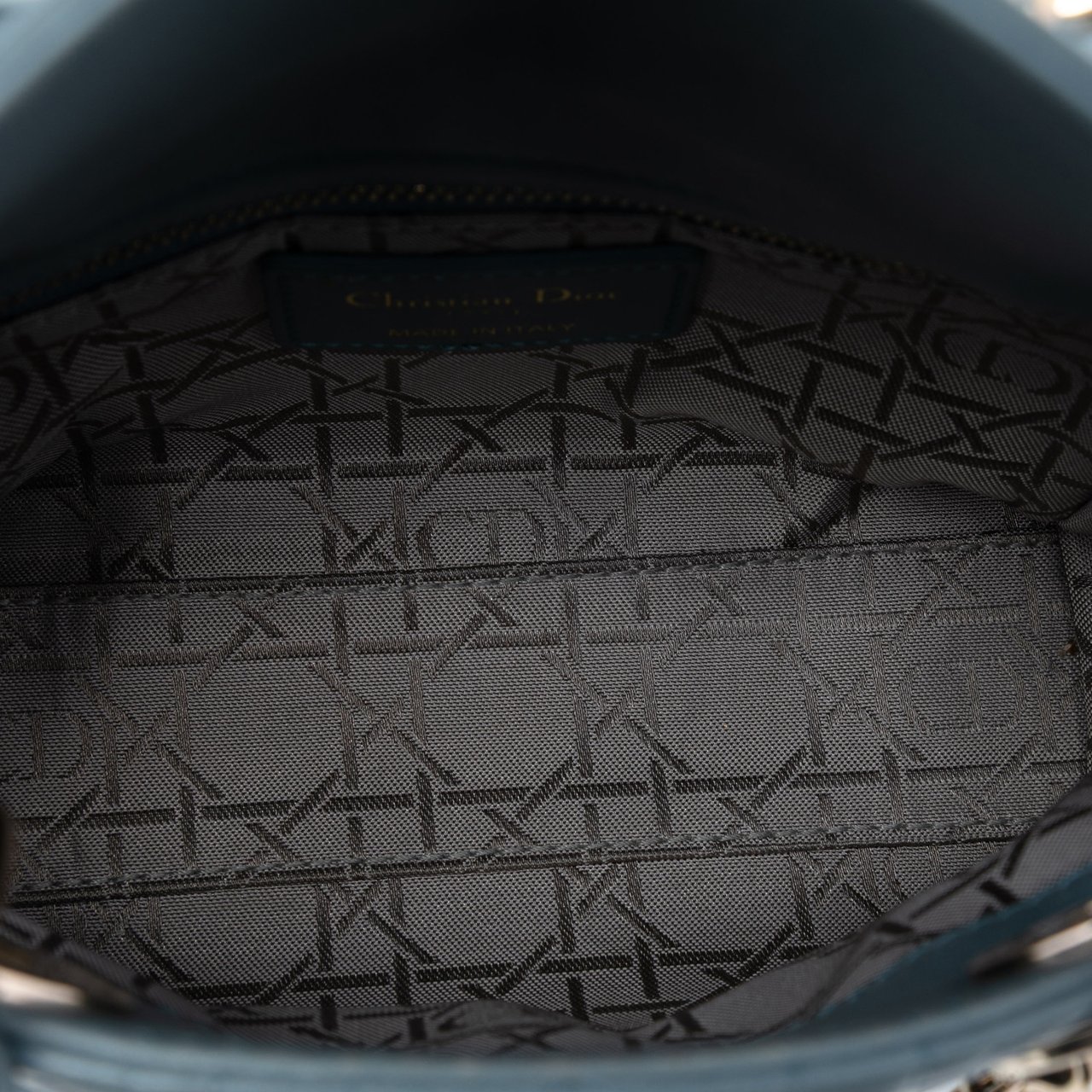 Dior Mini Lambskin Cannage Lady Dior Blauw