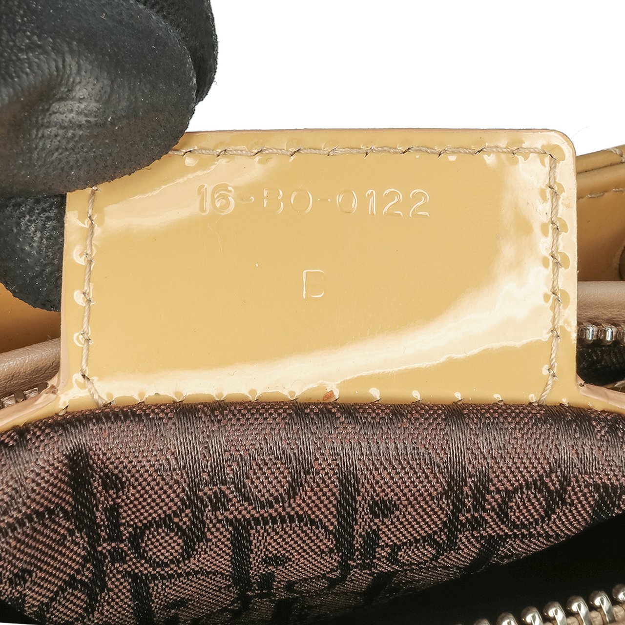 Dior Large Patent Cannage Lady Dior Geel