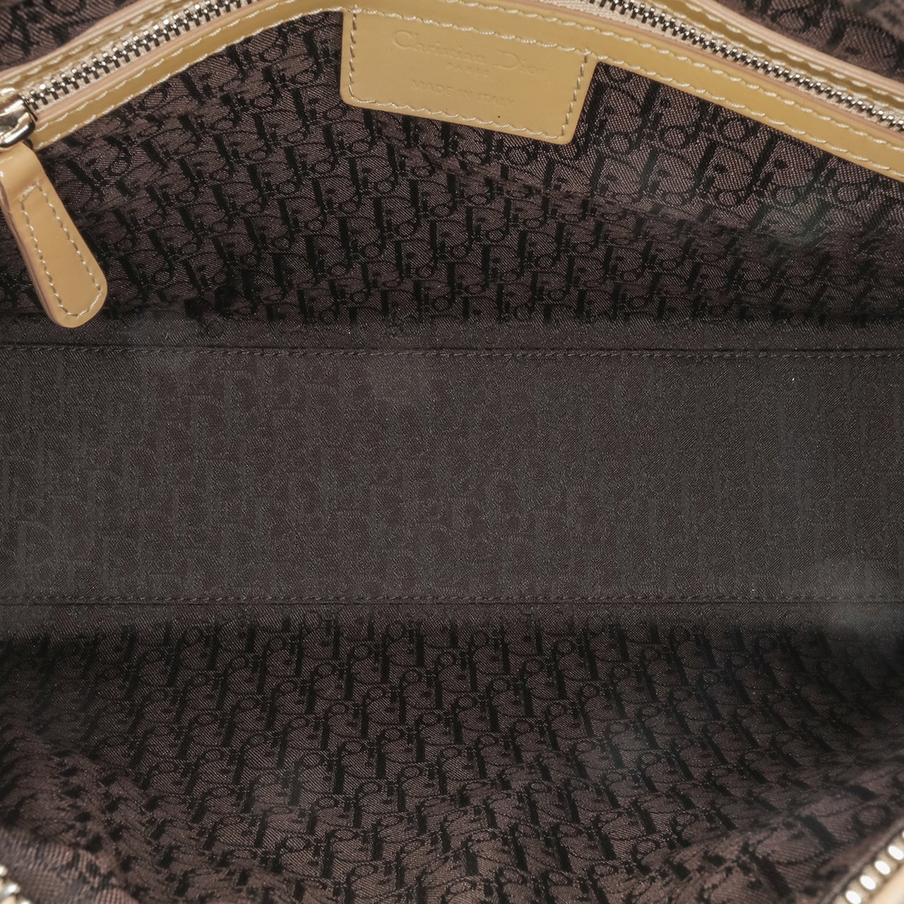 Dior Large Patent Cannage Lady Dior Geel