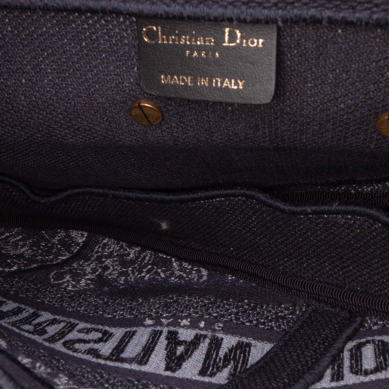 Dior Canvas Embroidered Tie Dye Saddle Bag Zwart