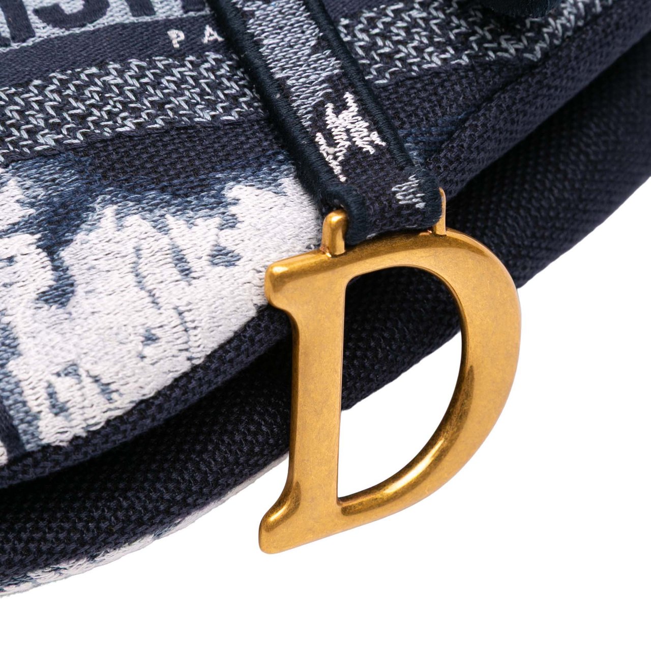 Dior Canvas Embroidered Tie Dye Saddle Bag Zwart