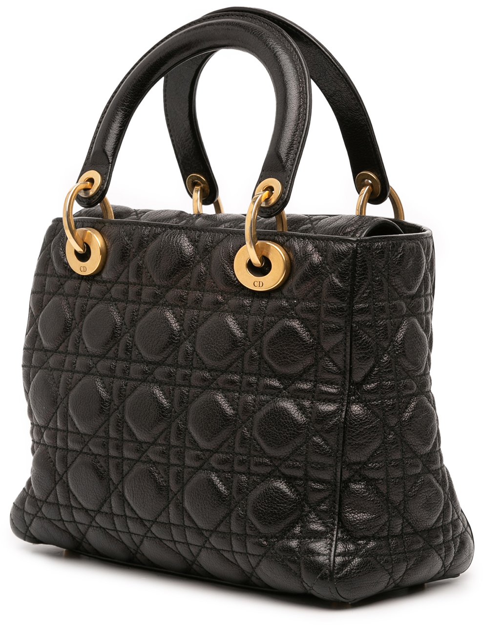 Dior Medium Grained Calfskin Cannage Supple Lady Dior Zwart