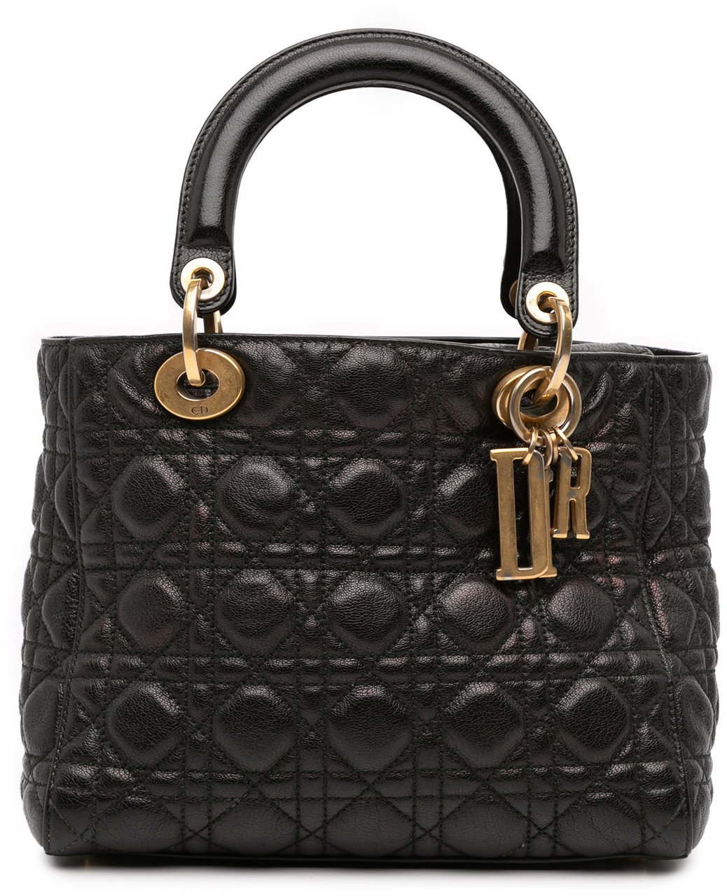 Dior Medium Grained Calfskin Cannage Supple Lady Dior Zwart