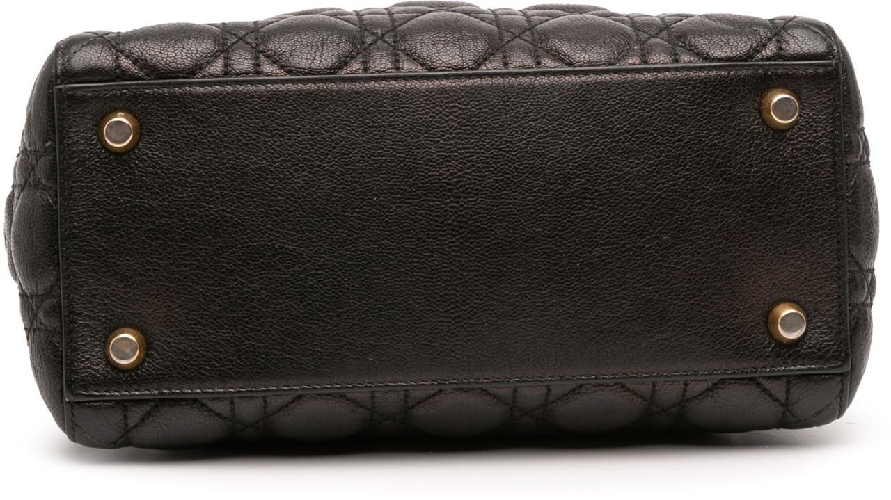 Dior Medium Grained Calfskin Cannage Supple Lady Dior Zwart