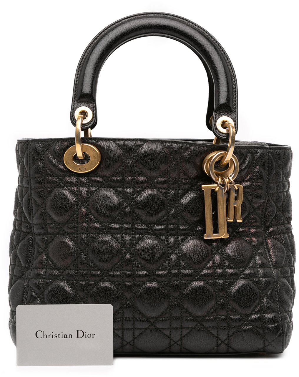 Dior Medium Grained Calfskin Cannage Supple Lady Dior Zwart