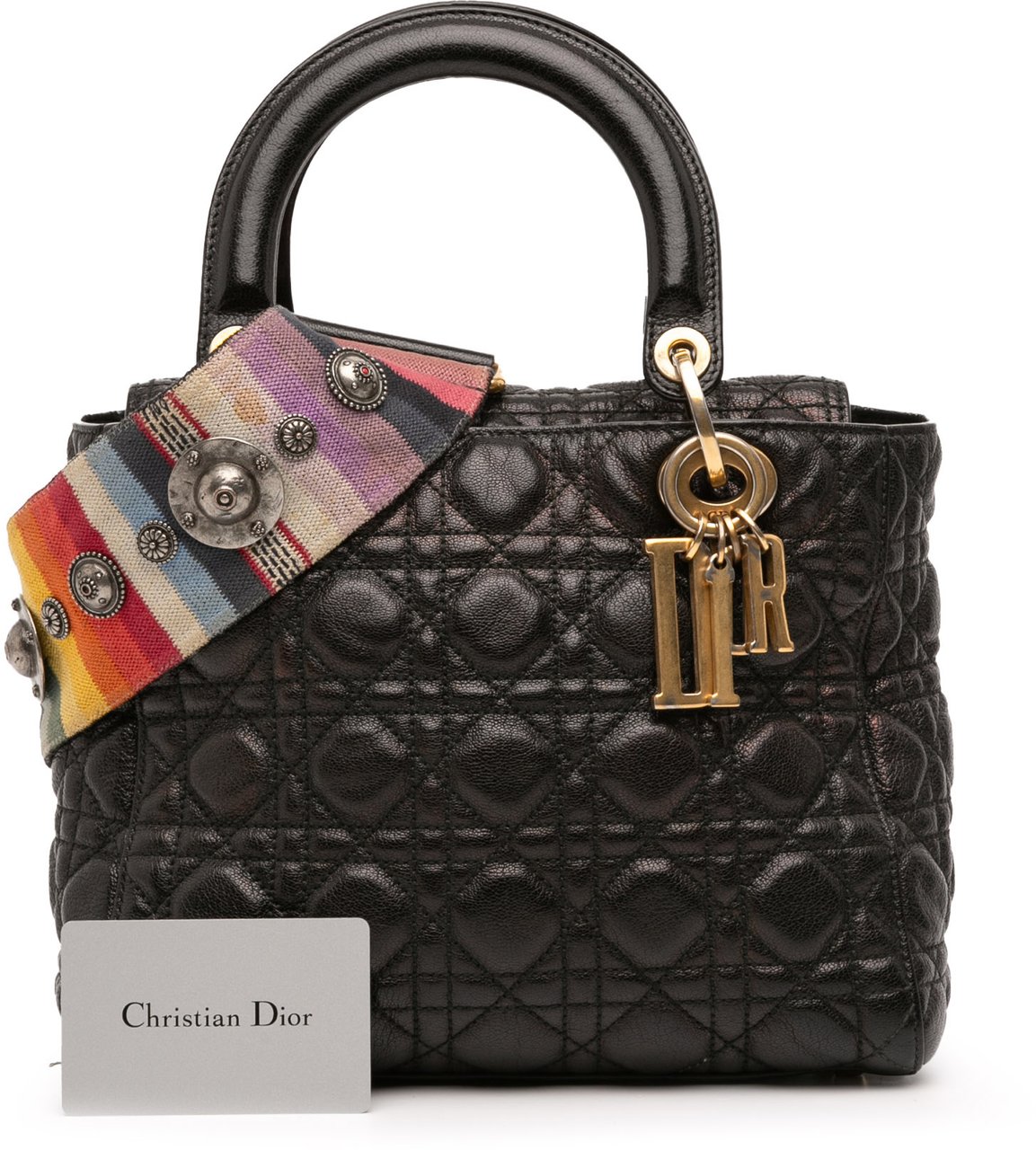 Dior Medium Grained Calfskin Cannage Supple Lady Dior Zwart