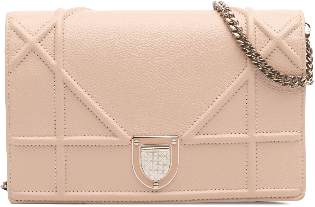 Dior Grained Calfskin Diorama Wallet on Chain Bruin
