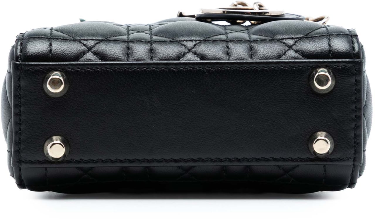 Dior Micro Lambskin Cannage Lady Dior Zwart
