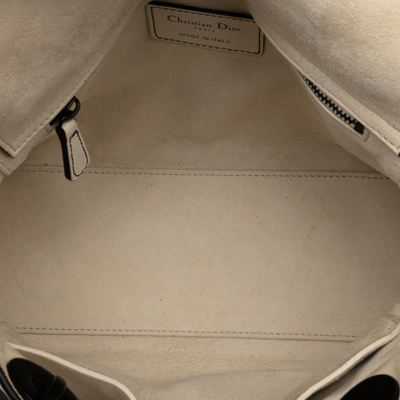 Dior Medium Lambskin Cannage Studded Supple Lady Dior Wit