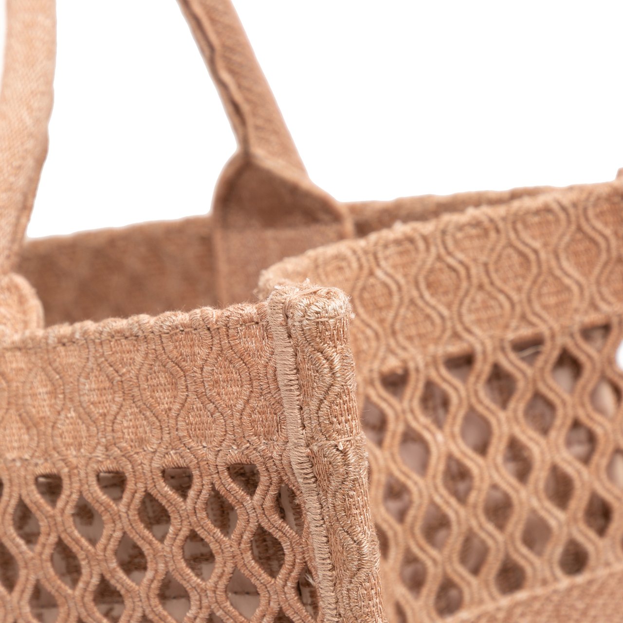 Dior Medium Embroidered Mesh Book Tote Bruin
