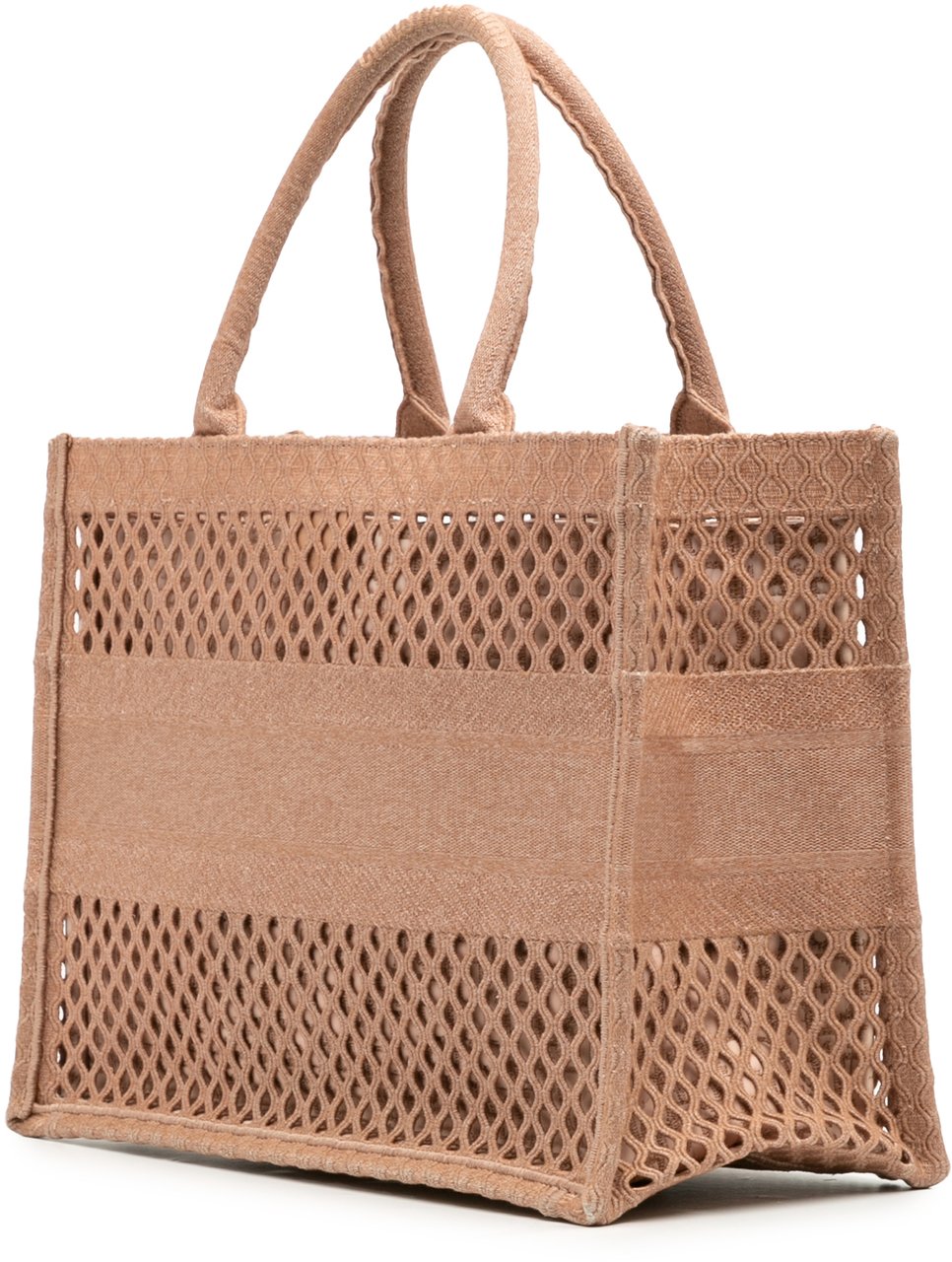 Dior Medium Embroidered Mesh Book Tote Bruin