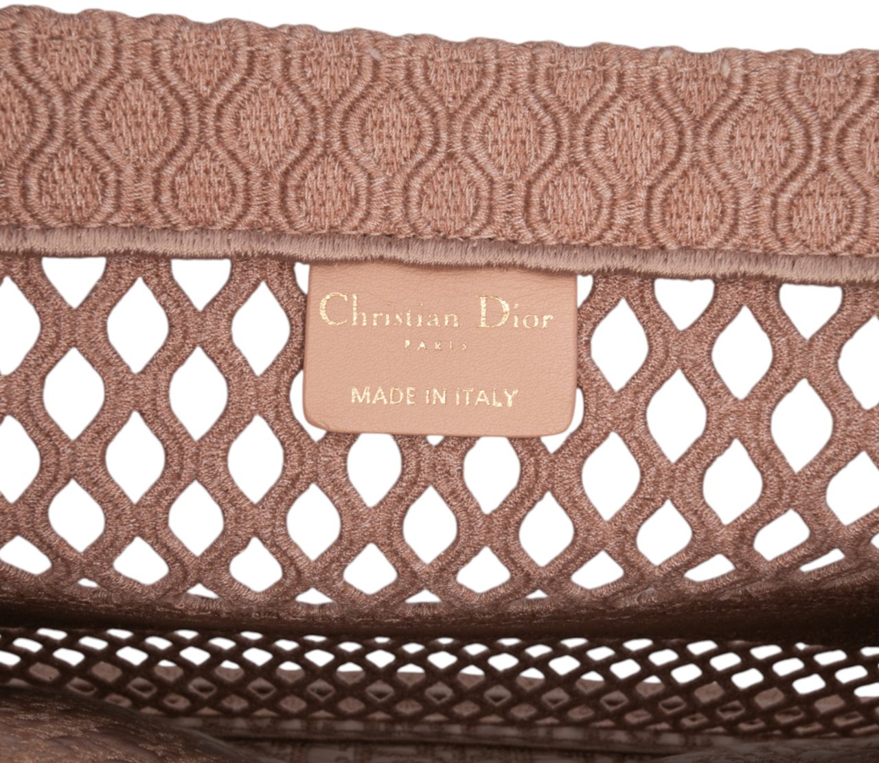 Dior Medium Embroidered Mesh Book Tote Bruin