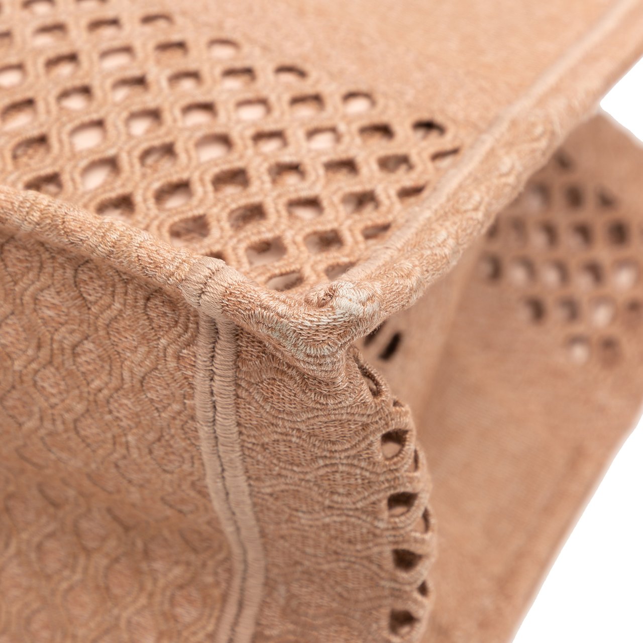 Dior Medium Embroidered Mesh Book Tote Bruin
