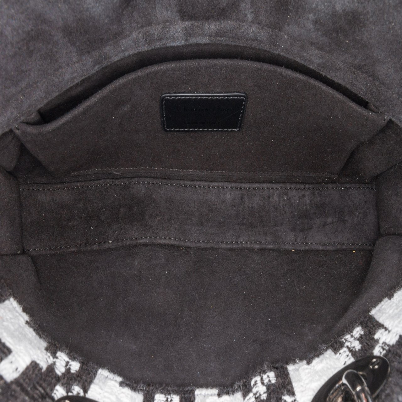 Dior Medium Canvas Macro Houndstooth Lady D Joy Zwart