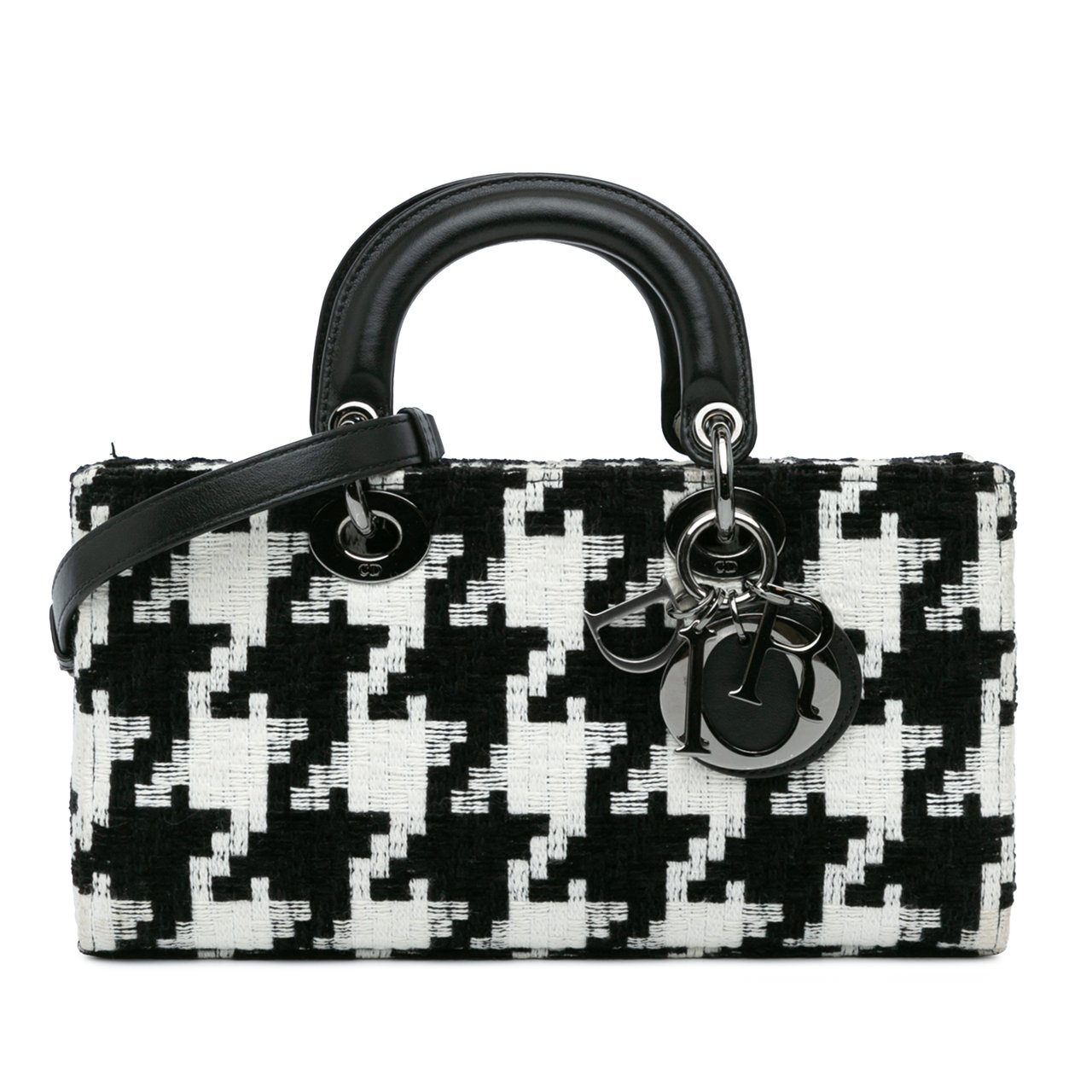 Dior Medium Canvas Macro Houndstooth Lady D Joy Zwart