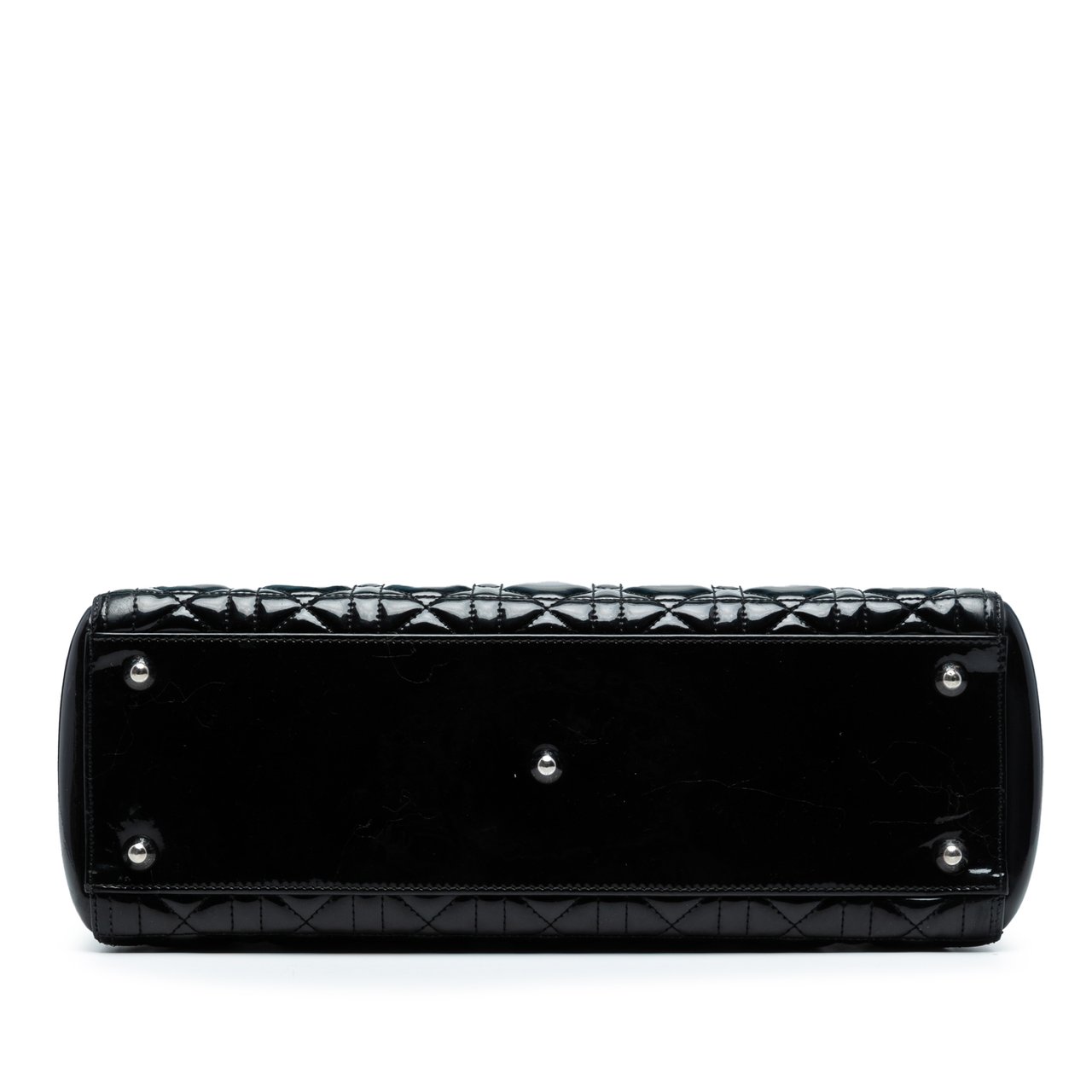 Dior Large Patent Cannage Lady Dior Zwart