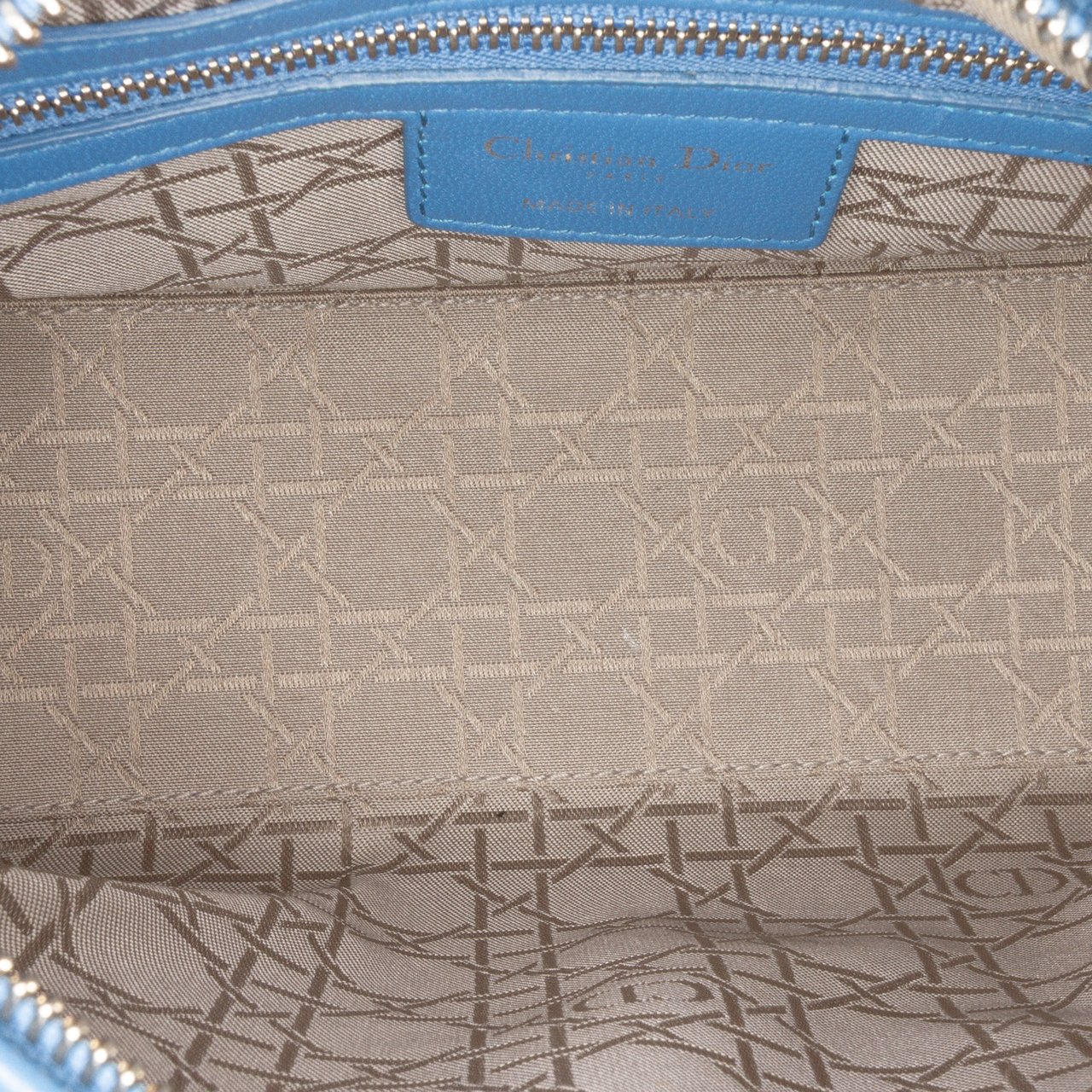 Dior Medium Lambskin Cannage Lady Dior Blauw