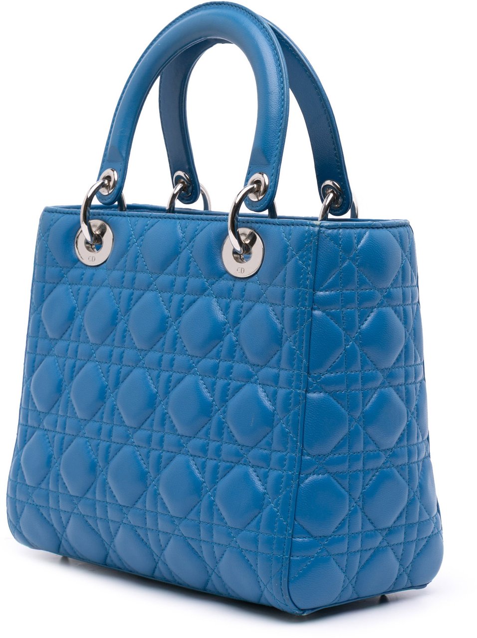 Dior Medium Lambskin Cannage Lady Dior Blauw