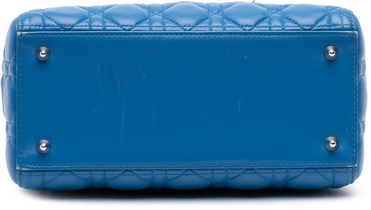 Dior Medium Lambskin Cannage Lady Dior Blauw