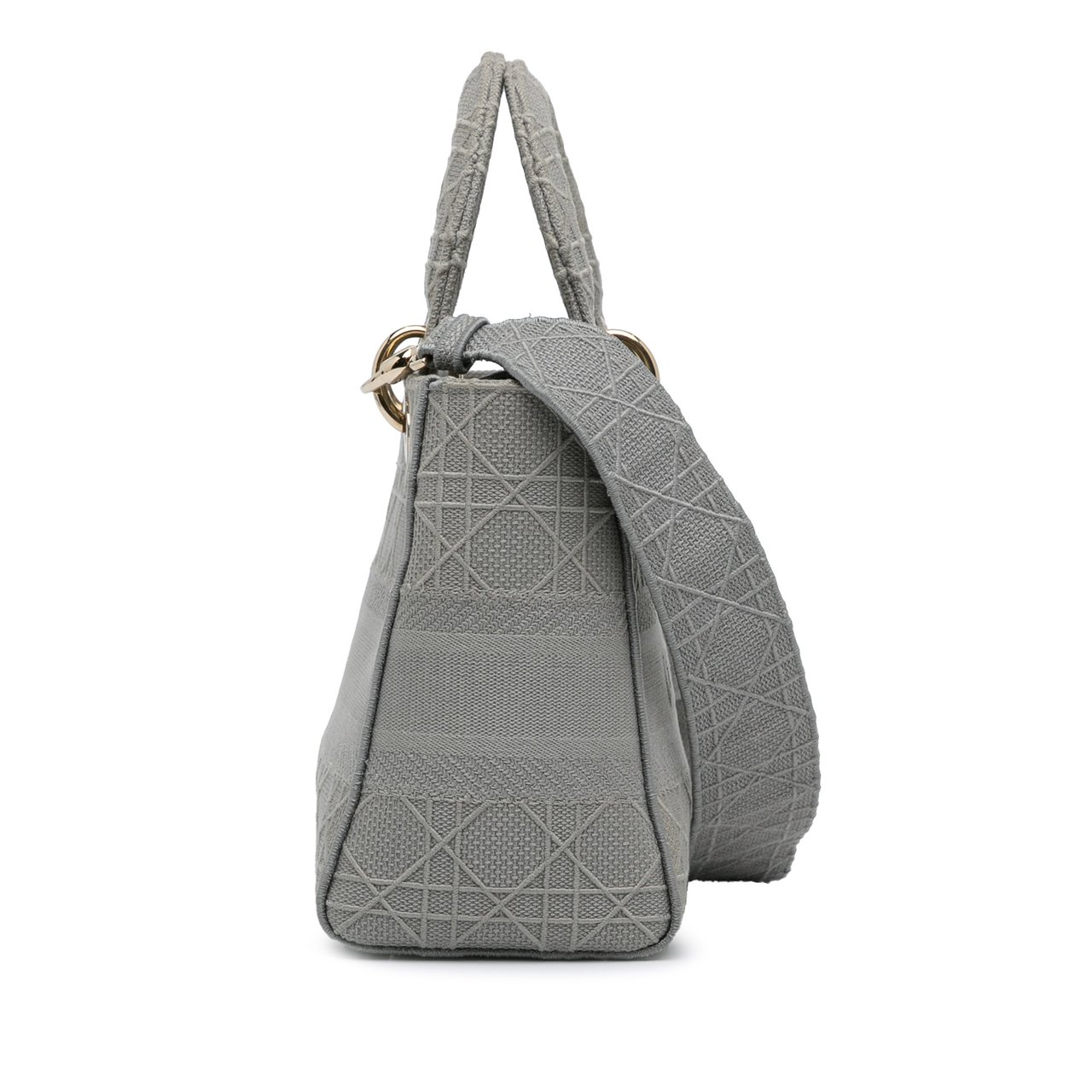 Dior Medium Canvas Cannage Lady D Lite Grijs