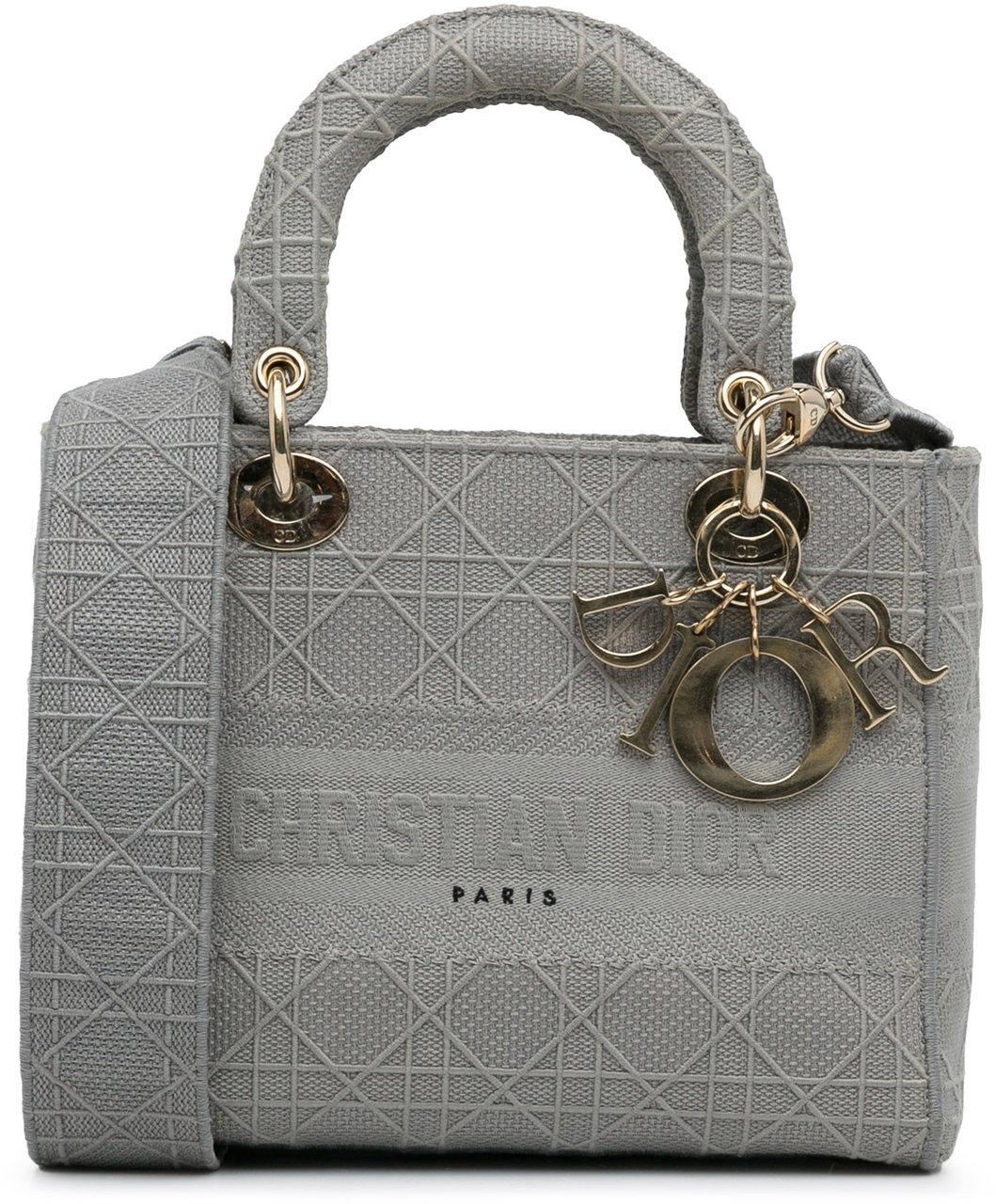 Dior Medium Canvas Cannage Lady D Lite Grijs