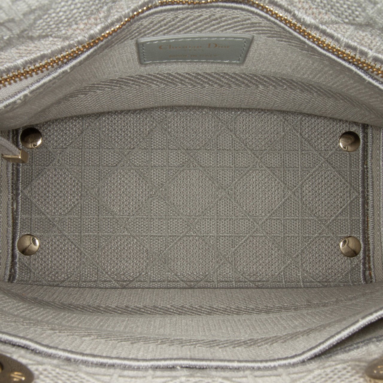 Dior Medium Canvas Cannage Lady D Lite Grijs