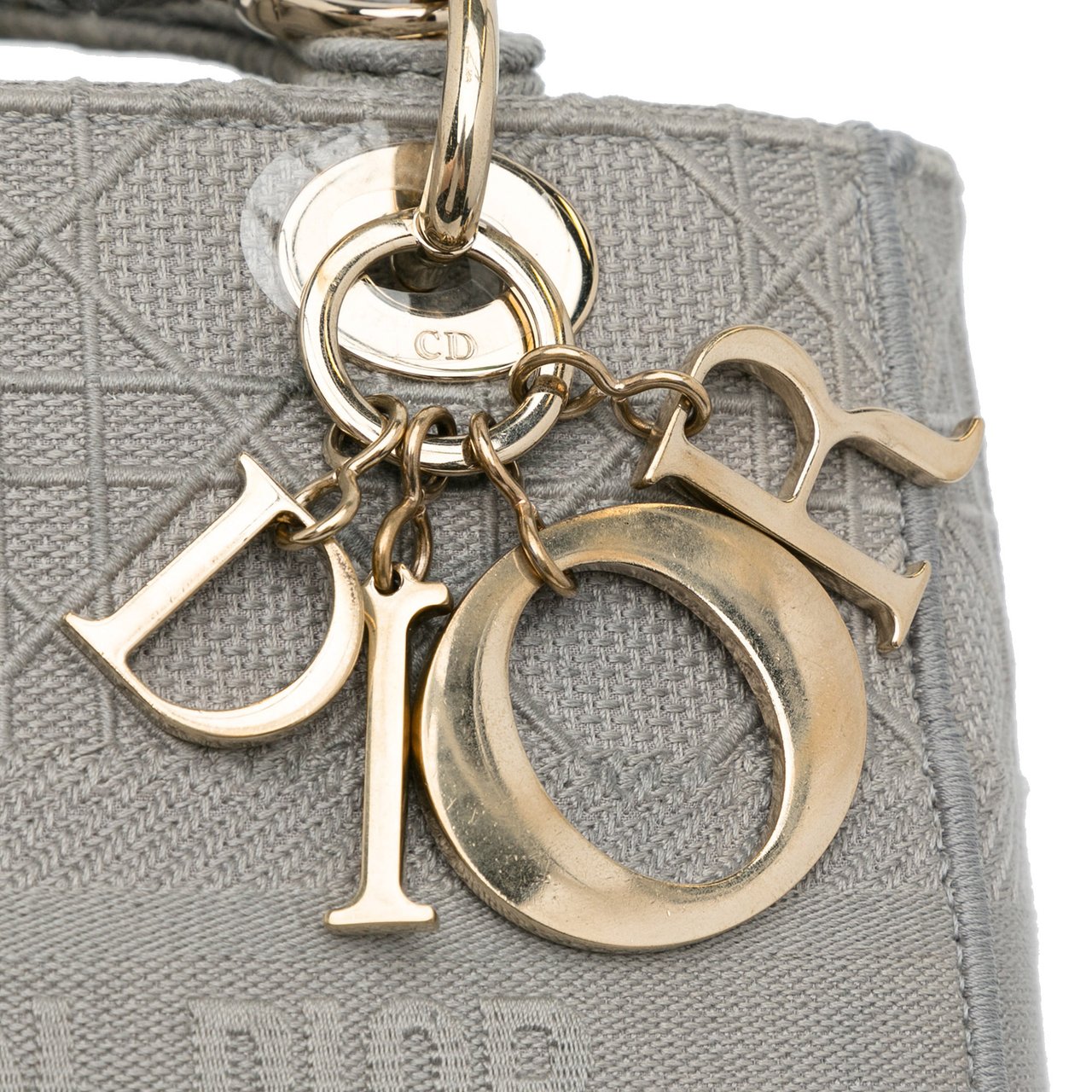 Dior Medium Canvas Cannage Lady D Lite Grijs