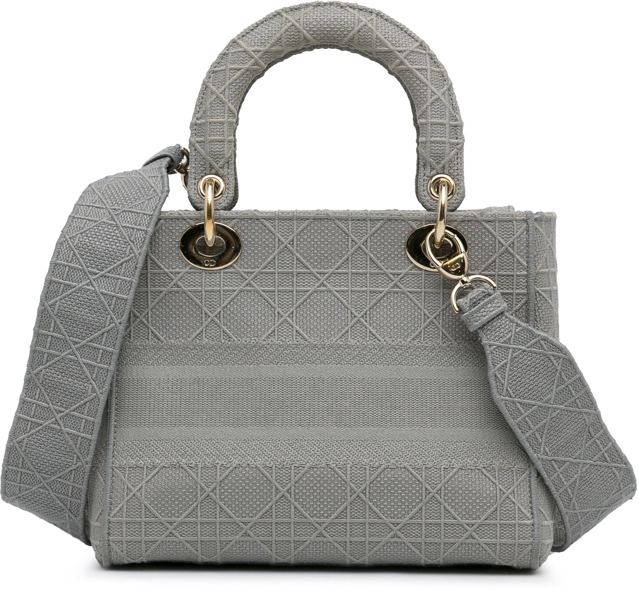 Dior Medium Canvas Cannage Lady D Lite Grijs