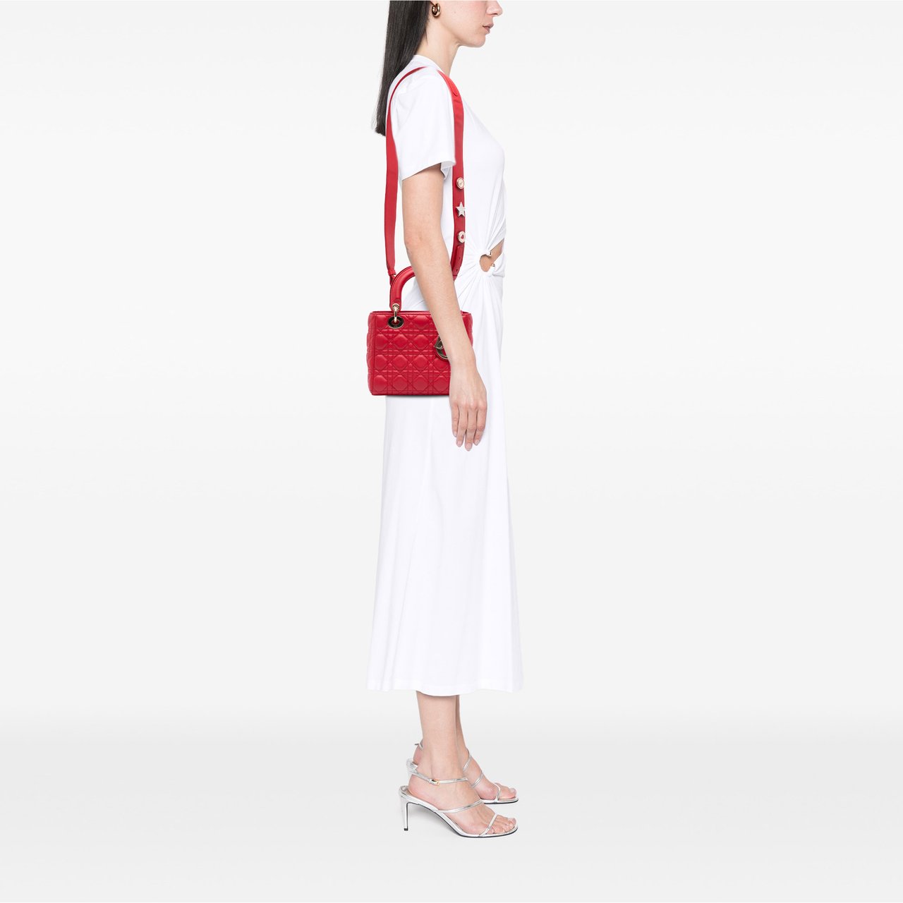 Dior Small Lambskin Cannage My ABCDior Lady Dior Rood