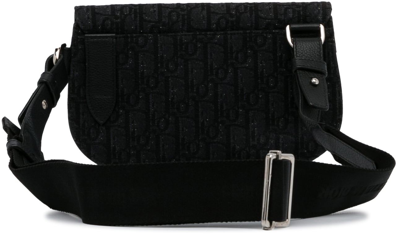 Dior Oblique Canvas Saddle Messenger Bag Zwart